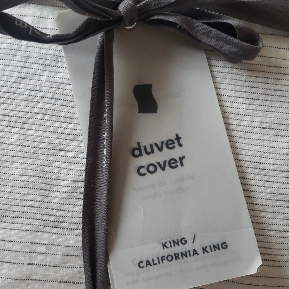 ❤️BUY 2 GET 1 FREE  West Elm European Flax Linen Graduated Stripe Duvet Covet